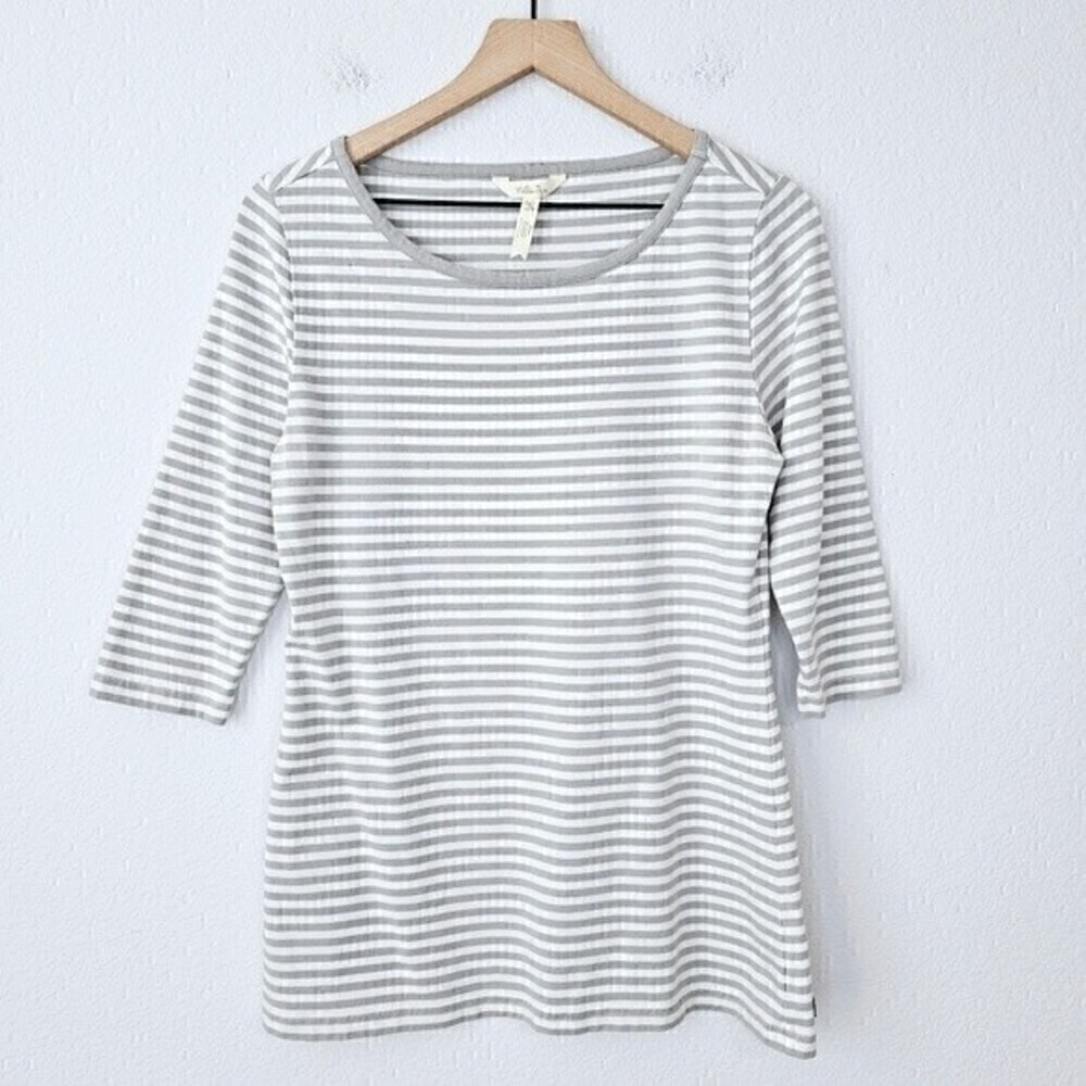 Matilda Jane Measure in Love Striped Knit Scoopneck 3/4 Sleeve Longline Top
